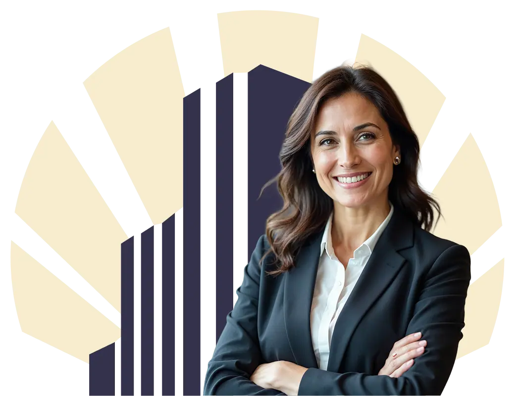 Professional woman with charts